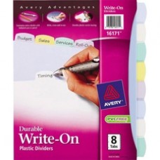 Avery® Big Tab(TM) Write & Erase Durable Plastic Dividers, 8 Multicolor Tabs, 1 Set (16171) - 8 x Divider(s) - Write-on Tab(s) - 8 Tab(s)/Set - 8.5