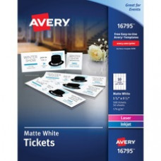 Avery® Blank Printable Perforated Raffle Tickets - Tear-Away Stubs - Matte White - 500/Pack
