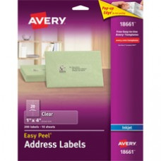 Avery® Matte Clear Address Labels, Sure Feed(TM) Technology, Inkjet, 1