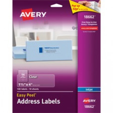 Avery® Matte Clear Address Labels, Sure Feed(TM) Technology, Inkjet, 1-1/3