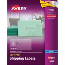 Avery® Matte Clear Address Labels, Sure Feed(TM) Technology, Inkjet, 2