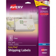 Avery® Matte Clear Shipping Labels, Sure Feed(TM) Technology, Inkjet, 3-1/3