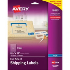 Avery® Shipping Labels, Permanent Adhesive, Matte Frosted Clear, 8-1/2