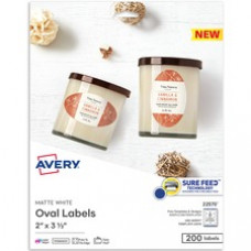 Avery® Printable Blank Oval Labels, 22570, 3-5/16”W x 3”D, White, Pack Of 200 Labels - 2