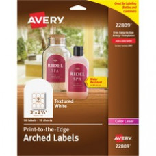 Avery® Arched Labels, Print to the Edge, Permanent Adhesive, Textured Matte, 2-1/4