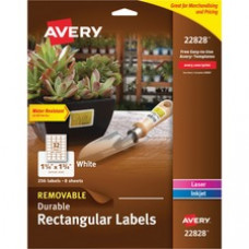 Avery® Removable Durable Labels, Removable Adhesive, Rectangle, 1-1/4