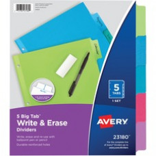 Avery® Big Tab Write & Erase Dividers - 5 x Divider(s) - 5 Write-on Tab(s) - 5 - 5 Tab(s)/Set - 8.5