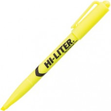 Avery® Pen Style Fluorescent Highlighters - Chisel Marker Point Style - Fluorescent Yellow - Yellow Barrel - 12 / Dozen
