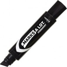 Avery® Marks A Lot(R) Permanent Markers, Jumbo Desk-Style Size, Chisel Tip, 12 Black Markers (24148) - 15.875 mm Marker Point Size - Chisel Marker Point Style - Black - Black Barrel - DZ
