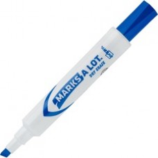 Avery® Marks A Lot(R) Desk-Style Dry Erase Marker, Chisel Tip, Blue (24406) - Chisel Marker Point Style - Blue - White Barrel - 12 / Dozen