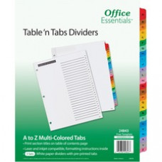Avery® Table 'n Tabs Multicolored Tab A-Z Dividers - 288 x Divider(s) - 288 Tab(s) - A-Z - 26 Tab(s)/Set - 8.5