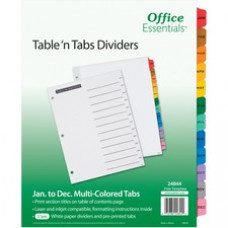 Avery® Office Essentials Table 'n Tabs Tab Dividers - 288 x Divider(s) - 288 Tab(s) - Jan-Dec - 12 Tab(s)/Set - 8.5