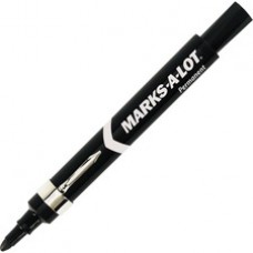 Avery® Marks A Lot(R) Permanent Markers, Large Desk-Style, Bullet Tip, 12 Black Markers (24878) - Bullet Marker Point Style - Black - Black Barrel - 12 / Dozen