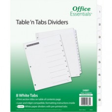 Avery® Table 'n Tabs White Tab Numbered Dividers - 288 x Divider(s) - 288 Tab(s) - 1-8 - 8 Tab(s)/Set - 8.5