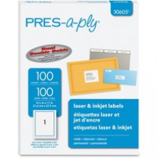 PRES-a-ply Labels for Laser and Inkjet Printers - Permanent Adhesive - 8 1/2