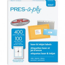 PRES-a-ply White Labels, 3-1/2