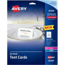 Avery® Laser, Inkjet Tent Card - White - 97 Brightness - 3 3/4
