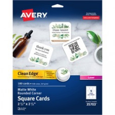 Avery® Clean Edge Laser Printable Multipurpose Card - White - 145 Brightness - 2 1/2