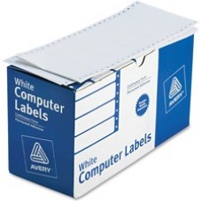 Avery® Continuous Form Computer Labels, Permanent Adhesive, 5" x 2-15/16", 3,000 Labels (4076) - Permanent Adhesive - 5" Width x 2 15/16" Length - Rectangle - Dot Matrix - White - 3000 / Box