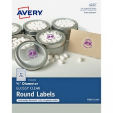 Avery® Sure Feed Glossy Clear Round Labels - 3/4