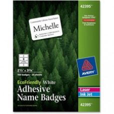 Avery® EcoFriendly Adhesive Name Badge Labels, 2-1/3