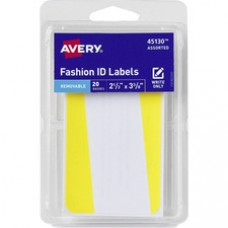 Avery® Fashion ID Labels - Removable Adhesive - Rectangle - Neon Green, Neon Yellow, Neon Orange, Neon Magenta - Paper - 1 / Sheet - 720 Total Sheets - 720 Total Label(s) - 36 / Carton