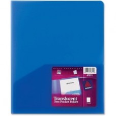 Avery® Translucent Two Pocket Folders - Letter - 8 1/2" x 11" Sheet Size - 20 Sheet Capacity - 2 Internal Pocket(s) - Polypropylene - Blue - 1 Each