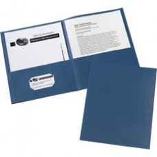 Avery® Two-Pocket Folders, 40-Sheet Capacity, 25 Dark Blue Folders (47985) - Letter - 8 1/2" x 11" Sheet Size - 20 Sheet Capacity - 2 Pocket(s) - Embossed Paper - Dark Blue - 25 / Box