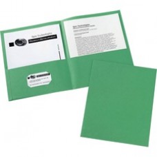 Avery® Two-Pocket Folders, 40-Sheet Capacity, 25 Green Folders (47987) - Letter - 8 1/2" x 11" Sheet Size - 20 Sheet Capacity - 2 Pocket(s) - Embossed Paper - Green - 25 / Box