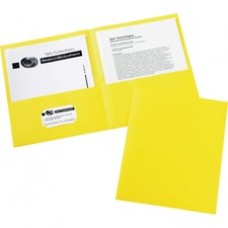 Avery® Two-Pocket Folders, 40-Sheet Capacity, 25 Yellow Folders (47992) - Letter - 8 1/2" x 11" Sheet Size - 20 Sheet Capacity - 2 Pocket(s) - Embossed Paper - Yellow - 25 / Box