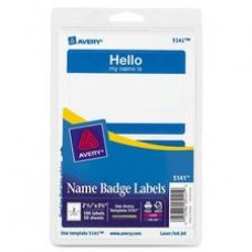 Avery® Name Badge Labels, Blue Border, 2-1/3? x 3-3/8?, 100 Badges (5141) - Removable Adhesive - 