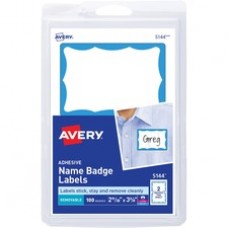 Avery® Name Badge Labels, Blue Border, 2-11/32