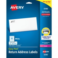 Avery® Easy Peel(R) Return Address Labels, Sure Feed(TM) Technology, Permanent Adhesive, 2/3