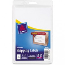 Avery® Shipping Labels, TrueBlock(R) Technology, Permanent Adhesive, 4