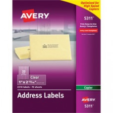 Avery® Address Labels for Copiers, Permanent Adhesive, Clear, 1