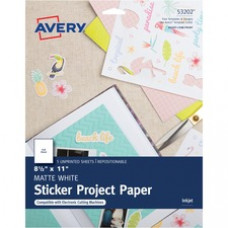 Avery® Inkjet Printable Sticker Project Paper - Matte White - Letter - 8 1/2