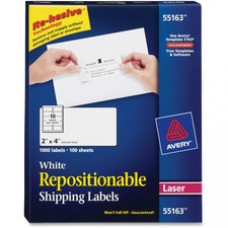 Avery® Repositionable Shipping Labels, Sure Feed(TM) Technology, Repositionable Adhesive, 2