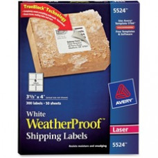 Avery® WeatherProof(TM) Mailing Labels, TrueBlock(R), Permanent Adhesive, 3-1/3
