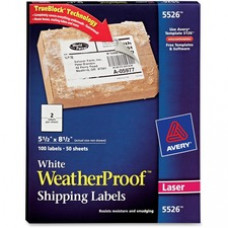 Avery® WeatherProof(TM) Mailing Labels, TrueBlock(R), Permanent Adhesive, 5-1/2