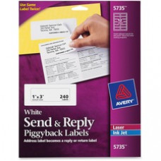 Avery® Send & Reply Piggyback Mailing Labels, Sure Feed(TM) Technology, 1-5/8