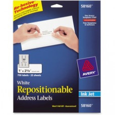 Avery® Repositionable Address Labels, Repositionable Adhesive, 1