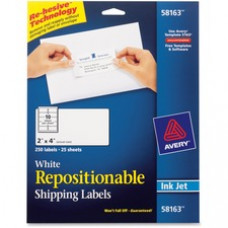 Avery® Repositionable Shipping Labels, Sure Feed(TM) Technology, Repositionable Adhesive, 2