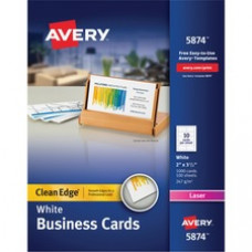 Avery® Clean Edge(R) Business Cards, Uncoated, Two-Sided Printing, 2