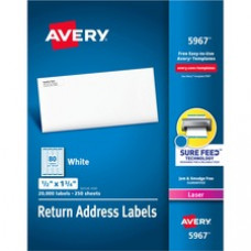 Avery® Return Address Labels, Sure Feed(TM) Technology, Permanent Adhesive, 1/2