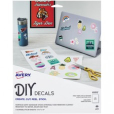 Avery® Surface Safe Printable Decal Stickers - Removable Adhesive - Rectangle - Laser, Inkjet - White - Film - 1 / Sheet - 15 Total Sheets - 15 Total Label(s) - 5 / Carton