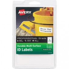 Avery® Durable ID Labels, Permanent Adhesive, Handwrite, 1-1/4" x 3-1/2", 40 Labels (61522) - Permanent Adhesive - 1 1/4" Width x 3 1/2" Length - Rectangle - White - 4 / Sheet - 40 Total Label(s) - 40 / Pack