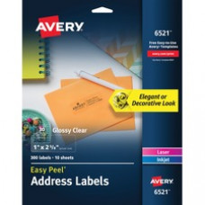 Avery® Easy Peel High Gloss Clear Mailing Labels - 1