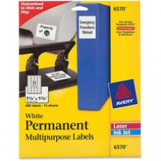 Avery® ID Labels, Sure Feed(TM) Technology, Permanent Adhesive, 1-1/4