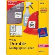 Avery® Durable ID Labels, Permanent Adhesive, 2