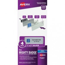 The Mighty Badge® Mighty Badge Professional Reusable Name Badge System - Plastic - Silver